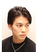 爽やか6:4パートスタイルメンズツーブロックショートヘア理容室