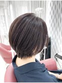 小顔/ショート/ショートグラ/ナチュラルブラウン/30代40代50代
