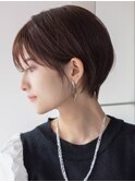 マッシュショート 大人可愛い うる艶髪 暖色系カラー 30代40代