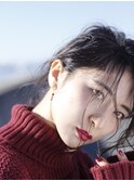 透け感オリーブカラールーズヘアセミウェットウェーブ[船橋]