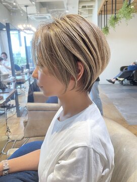 バンプ ギンザ(BUMP GINZA) 《30代40代》白髪ぼかしハイライト×前下がりボブ【イケダ】