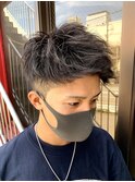 スウィングアップバングツイストパーマ波巻きパーマメンズカット