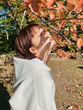 ヘア アンド メイク アートレス(Hair and Make Art less) 小顔ショート×ピンクカラー