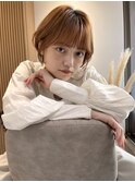 前髪カット顔まわり似合わせ外ハネくびれレイヤーミディ