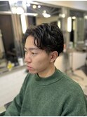 波巻きハイライトマッシュパーマバーバー