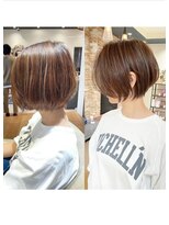 大人可愛い小顔ひし形クビレ丸み20代30代40代大人ショート(蘭)
