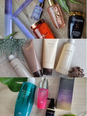 国内外トップクラスのヘアケアブランド ”BYKALTE”・”Aujua”・”GLOBALMILBON”・”KERASTASE”取扱店 !