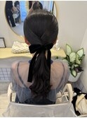 大人可愛いローポニーテール/梅田ヘアセット