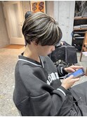 毛流れマッシュ×束感ハイライト