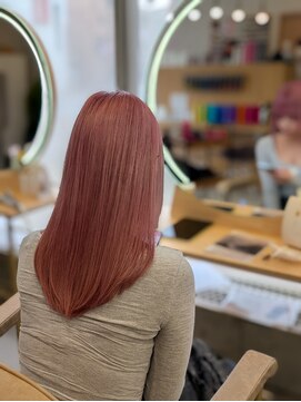 イリエヘア 川口(irier hair) ブリーチ2回透明感ペールピンクロング