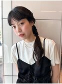 編みおろしヘアアレンジ ロング