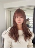 ミルクティーブラウン×ゆる巻きエクステ