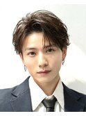 ニュアンスフェザーツーブロック耳掛けセンターパート