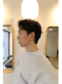 センターパートパーマ