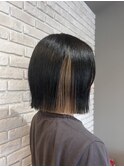 切りっぱなしボブ×インナーカラー