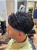 フェザーパーマ×テーパーフェード