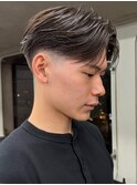 センターパートニュアンスパーマ曲がる縮毛矯正