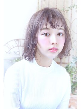 メル(Mer) ☆デザインカラーにボブディでカワイらしい無造作カール☆