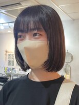 ビスクヘアデザイン(bisq hair design)&nbsp;ボブ/丸みボブ/ブラウンカラー/髪質改善カラー/前髪カット