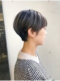 ハンサムショート×ハイライトカラー×前髪あり×30代40代