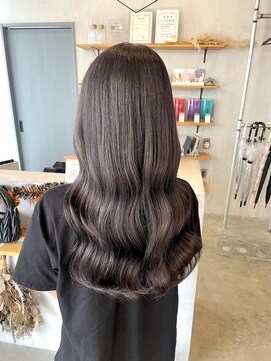 シェル 津山の手店(shel) 30代40代大人可愛い髪質改善カラー赤味なし透明感グレージュ