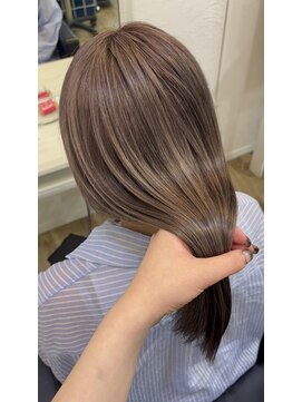 ノー バイ イオエ 西梅田(no. by ioe) ブリーチなしカラー/髪質改善/ミルクティーベージュ/小顔ヘア