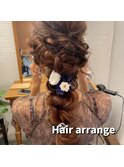ヘアセット/ヘアアレンジ/編み込み/ポニーテール/変形ポニー