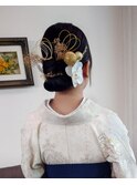 卒業式の着付けヘアー