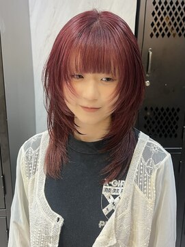 ヴァイス 渋谷店(VAICE) ワインレッド/ハイレイヤー/レイヤーカット