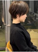 美髪シアーカラーピンクブラウンショート