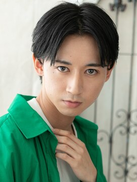 モッズヘア メン 新所沢店(mod's hair men) 黒髪アップバング刈り上げない清潔感フェザーマッシュe新所沢