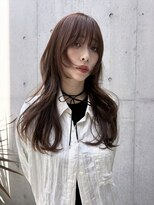 サンプラス(san+)&nbsp;【マユコ】小顔ヘアロングフェイスレイヤーココアベージュ