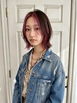 アロマ ヘアー ルーム 新宿3号店(AROMA hair room)&nbsp;ケアブリーチ/ダブルカラー/インナーカラー/ひし形ボブ/新宿
