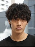 渋谷メンズパーマルーズパーマシャドウパーマッシュウルフゆるめ