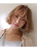 外ハネミックスパーマ　アースカラー