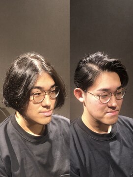 ビーダンディー(Bee dandy) マンバンから就活ヘア 大胆イメチェン黒髪ツーブロックショート