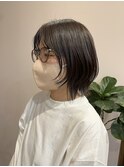 髪質改善ケアカラーイルミナカラーブリーチなしウルフボブ