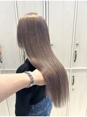 グレージュ/ブリーチ2回/透明感カラー/髪質改善