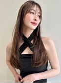 黒髪小顔ワンレンストレートレイヤー5114