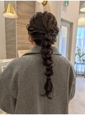 アレンジ　艶髪　髪質改善　ヘアセット　編みおろし　顔まわり