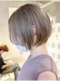 横浜西口切りっぱなしミニボブショートレイヤー前下がり前髪なし