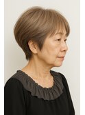 大人可愛い20代30代40代50代ミセスショートボブ丸みショートボブ