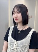 ミニウルフレイヤーカット顔周り前髪韓国ショートボブ/錦糸町