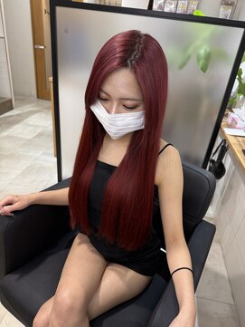 ミィミィエクステ160本×羽エクステ20本×チェリーレッドカラー