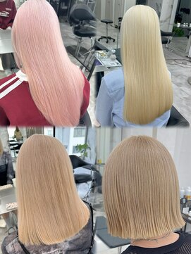 エトワール(ETOILE) 全頭ブリーチ/ハイトーン/ムラ修正/複雑履歴修正/ミルクティー