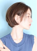 ショート・ボブ/白髪ぼかし/ハイライト/ボブレイヤー/40代/50代