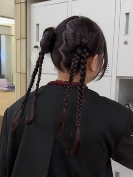パークレーン アイス イヴェン(park lane ICI yeven) 名古屋栄ヘアセットお呼ばれヘア結婚式参列タイトヘアリボン