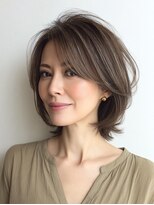 Heart's美人設計と白髪ぼかし専門店 青山表参道店 脱白髪染め/ショートヘア【ハーツ】&nbsp;白髪ぼかし脱白髪染め似合わせショートボブ40代50代60代