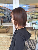 マリーインターナショナル 浦添店(MARIE INTERNATIONAL)&nbsp;切りっぱなしボブベージュブラウンナチュラルカラー