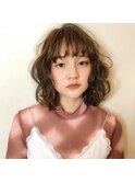20代30代大人ブランジュカラーふわっとボブ　近藤　小顔可愛い
